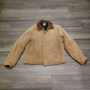 Vtg Carhartt Brown Arctic Quilt-Lined Distressed Jacket Men's 48 Tall/XL Tall